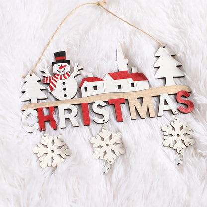 Wooden Christmas Pendants Door Wall